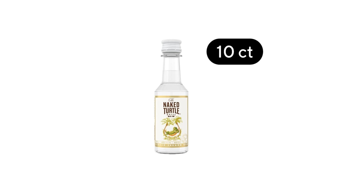 The Naked Turtle White Rum Bottles (50 ml x 10 ct) | Delivery Near Me -  Doordash