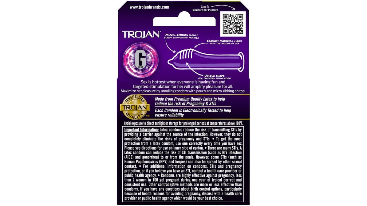 Trojan G. Spot Premium Lubricated Condoms (3 ct) | Delivery Near Me -  Doordash