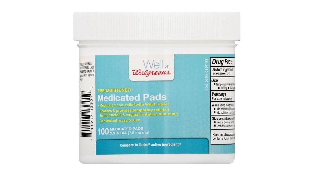 Walgreens Pre-Moistened Medicated Pads (100 ct) | Delivery Near Me ...