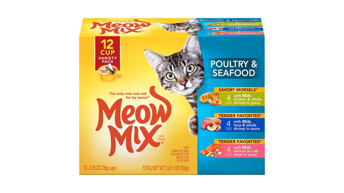 Meow Mix Poultry & Beef Favorites Cat Food Variety Pack, 2.75 oz