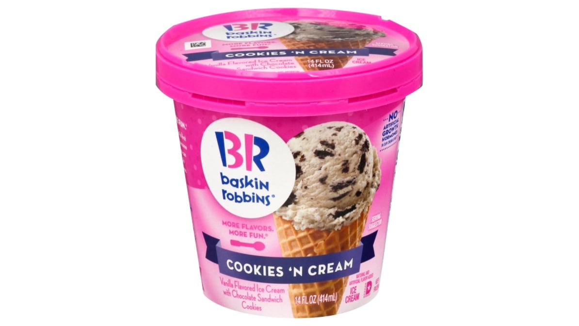 Baskin-Robbins Cookies and Cream Ice Cream (14 oz) | Delivery Near Me ...