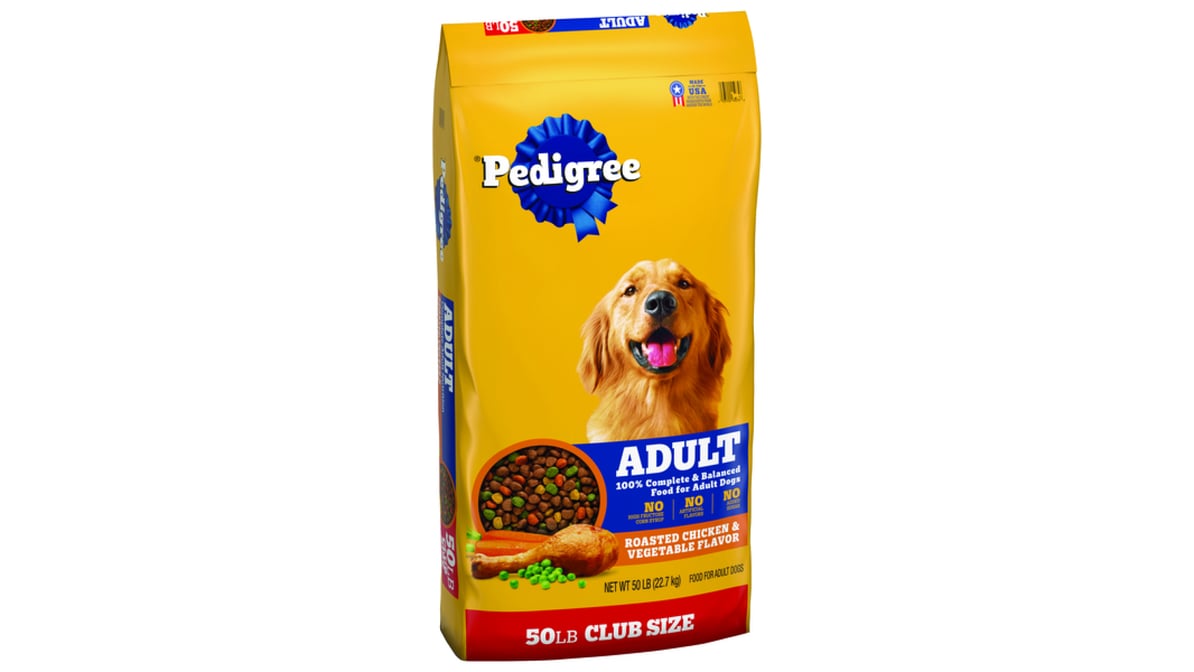 Pedigree Roasted Chicken & Vegetable Flavor Club Size Adult Dog Food (50  lb) | Delivery Near Me - Doordash