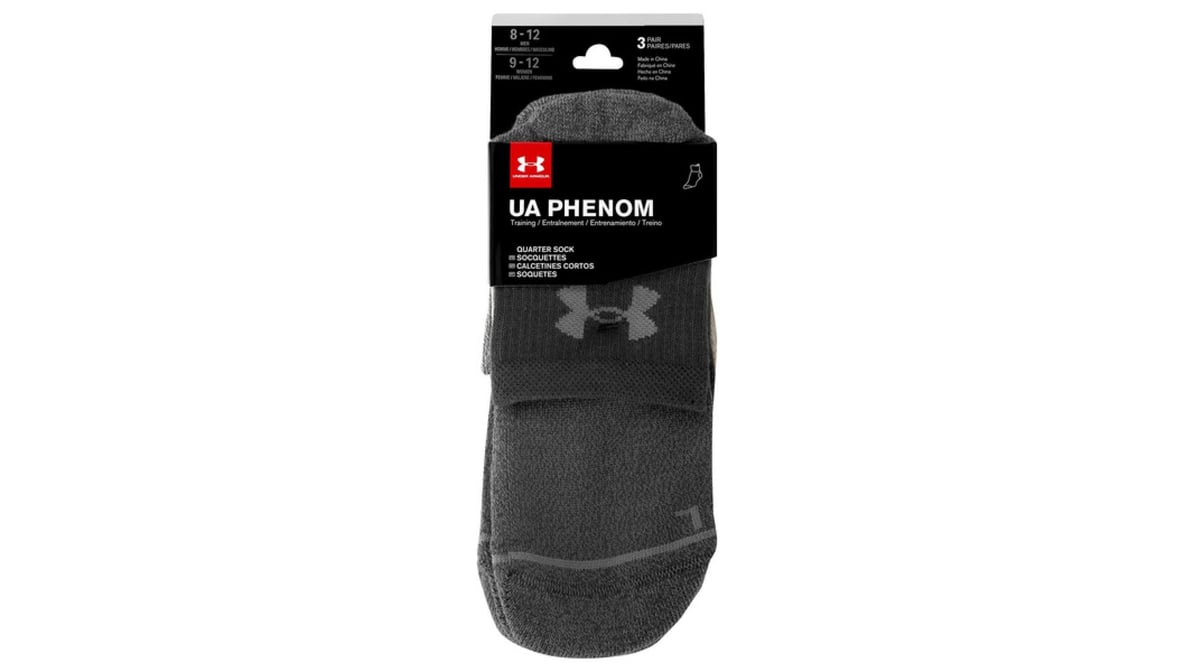 Under Armour Phenom Quarter Socks Surface Gray (3 ct) | Delivery Near Me -  Doordash