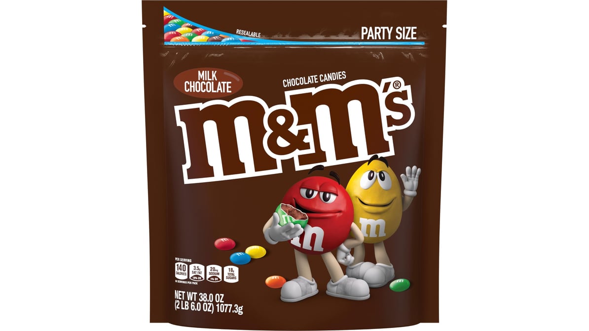 m&m milk chocolate bag