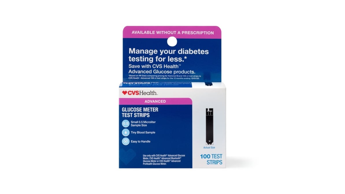 CVS Advanced Glucose Meter Test Strips 20 ct   Delivery Near Me ...