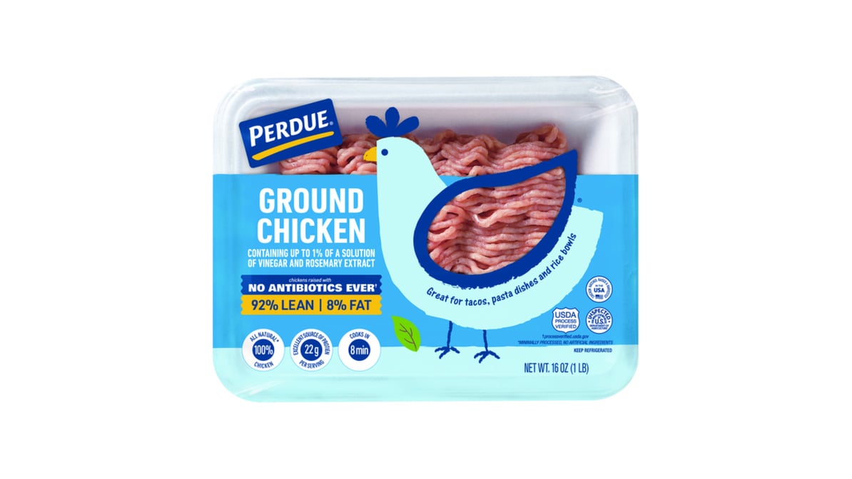 Perdue No Anitibiotics Ever All Natural Fresh Ground Chicken 92% Lean ...