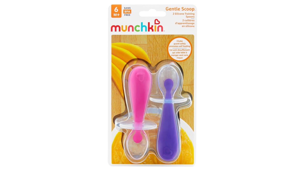 Munchkin Training Spoons, Silicone, Gentle Scoop - 2 spoons