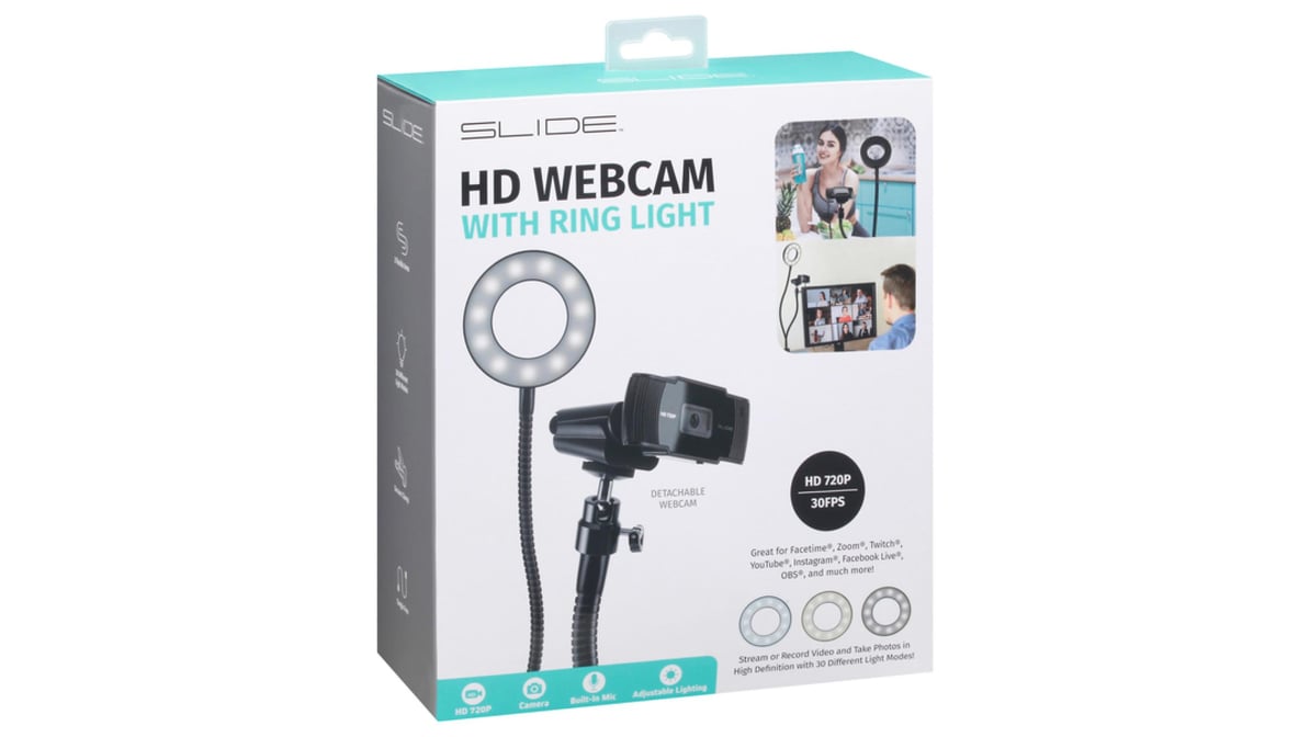 SLIDE Detachable USB 2.0 HD Webcam with Ring Light | Delivery Near Me -  Doordash