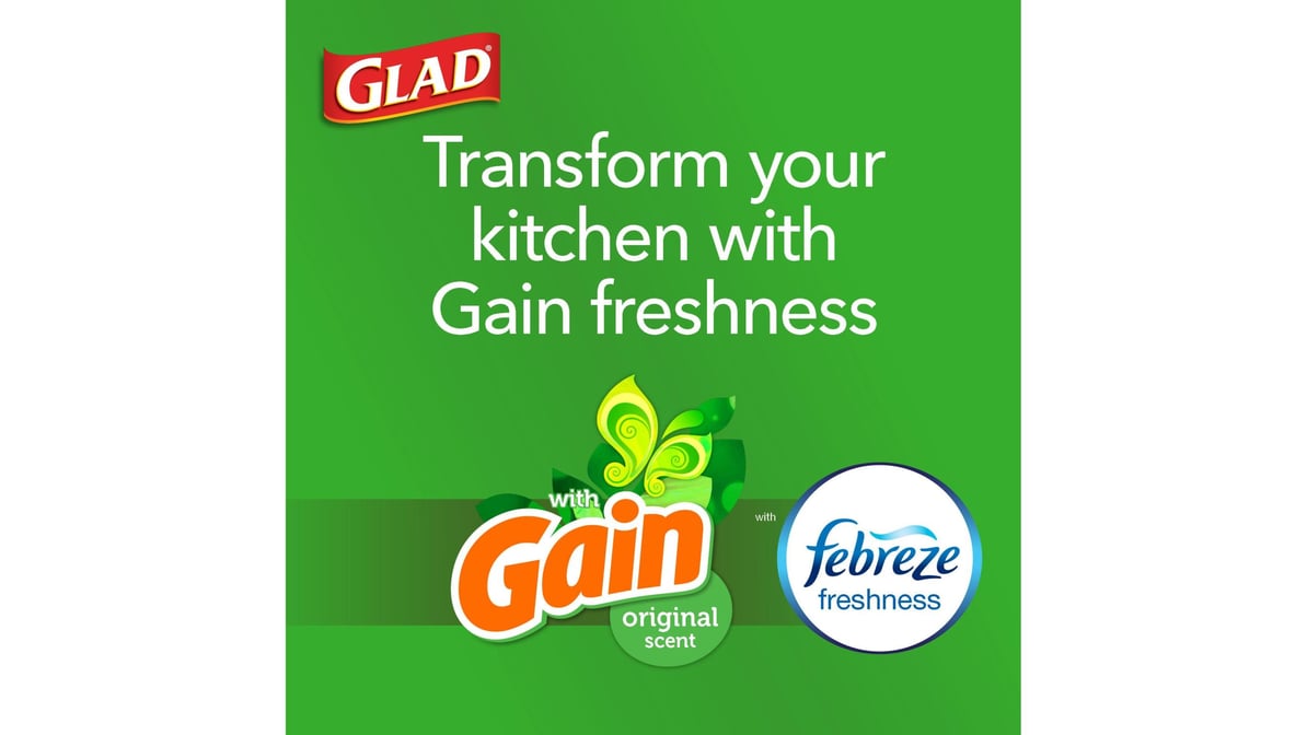 Glad Febreze Fresh Clean Small Trash Quick Tie Bags Value Pack, 52