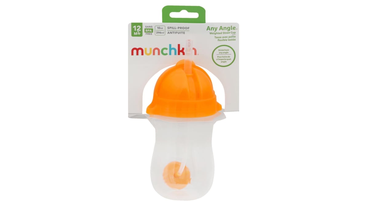 Munchkin Any Angle Weighted Straw Cup Orange 10 oz Delivery - DoorDash