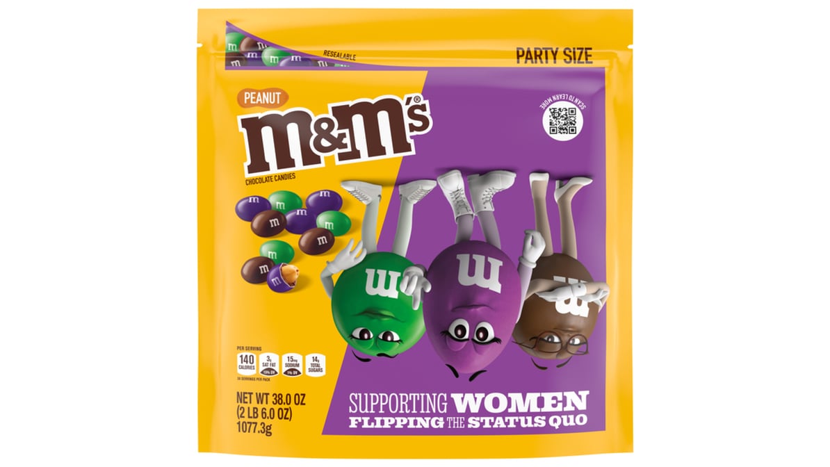 M&M'S Peanut Milk Chocolate Candy, Party Size, 38 oz Bag