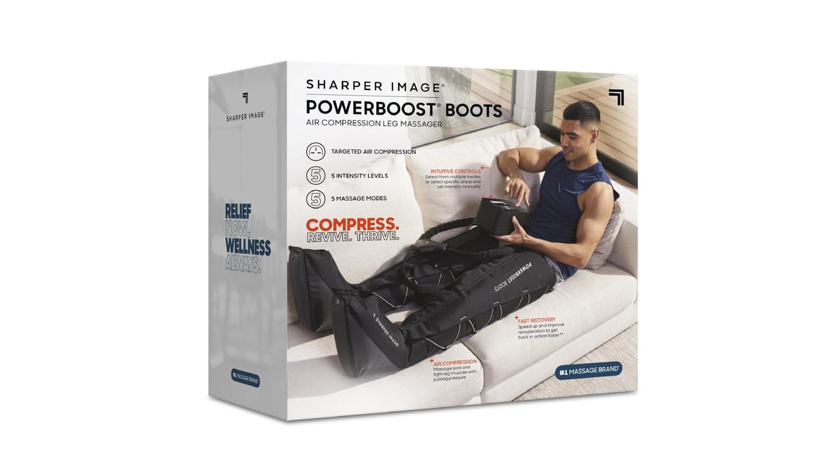 The Sharper Image Powerboost Boots Large/Extra Large Air Compression  Leg Massager | Delivery Near Me - Doordash