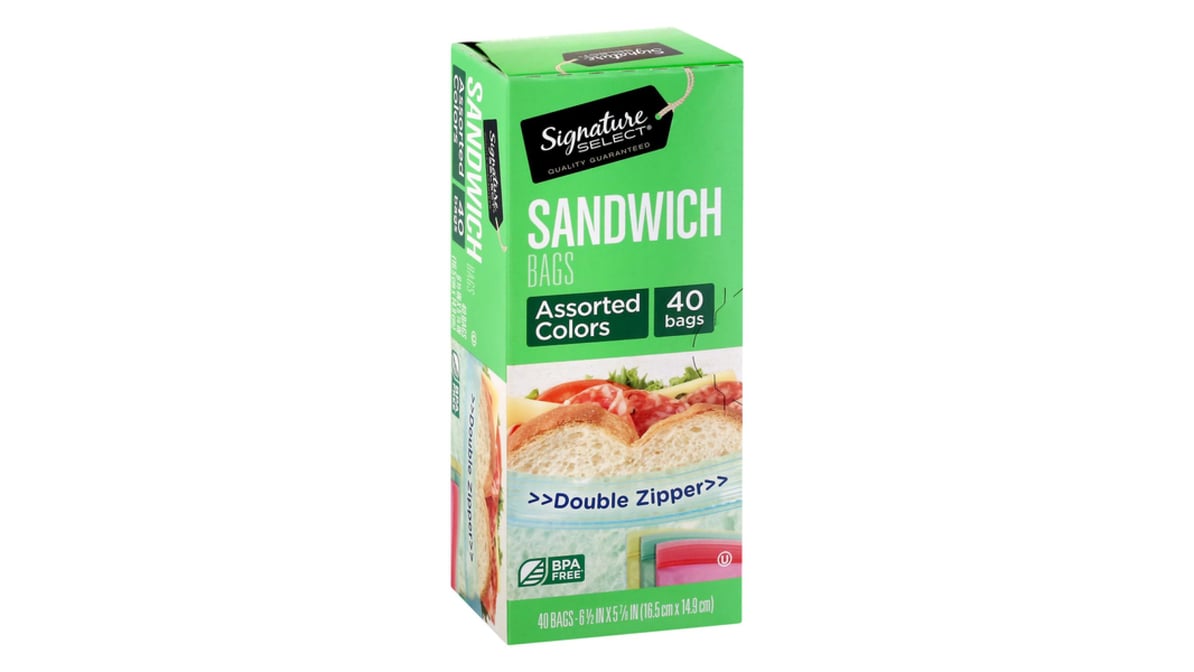 Signature Select Bags Sandwich Click & Lock Double Zipper (40 ct) Delivery  - DoorDash