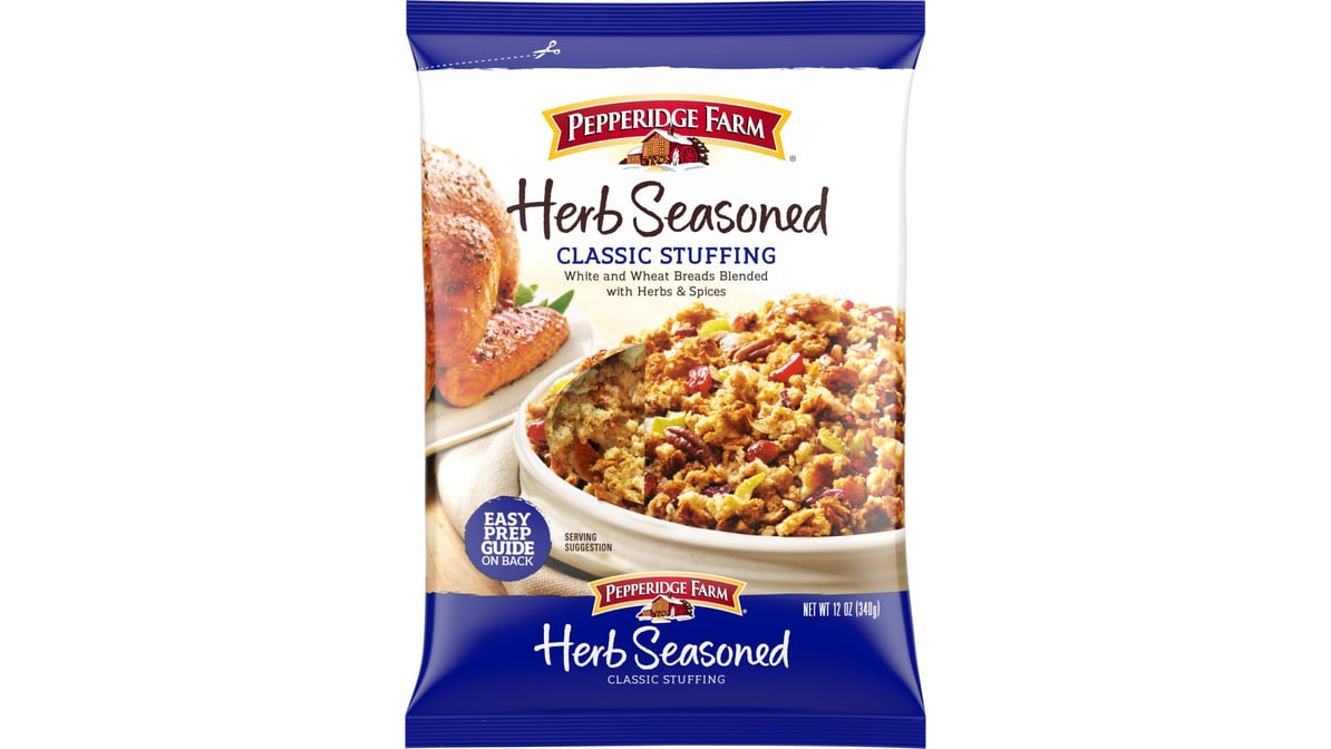 Pepperidge Farm Herb Seasoned Stuffing 12 Oz Bag | White bread Blended With  Herb