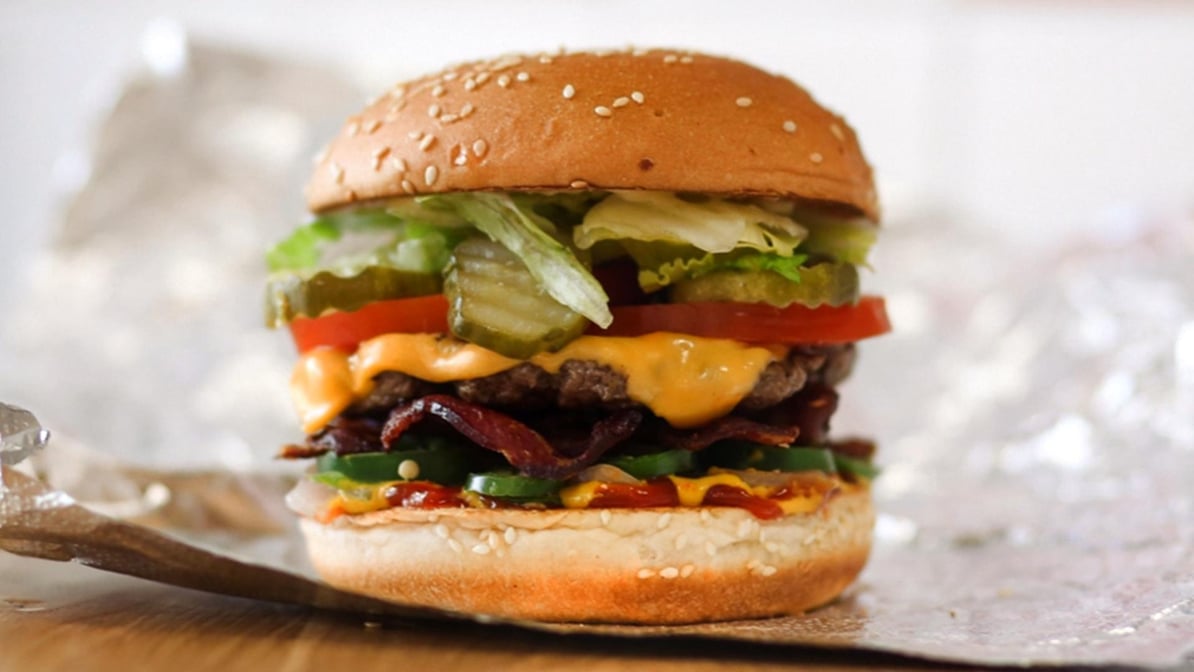 Five Guys Elizabethtown: Cheeseburger, hot dog, fries, and