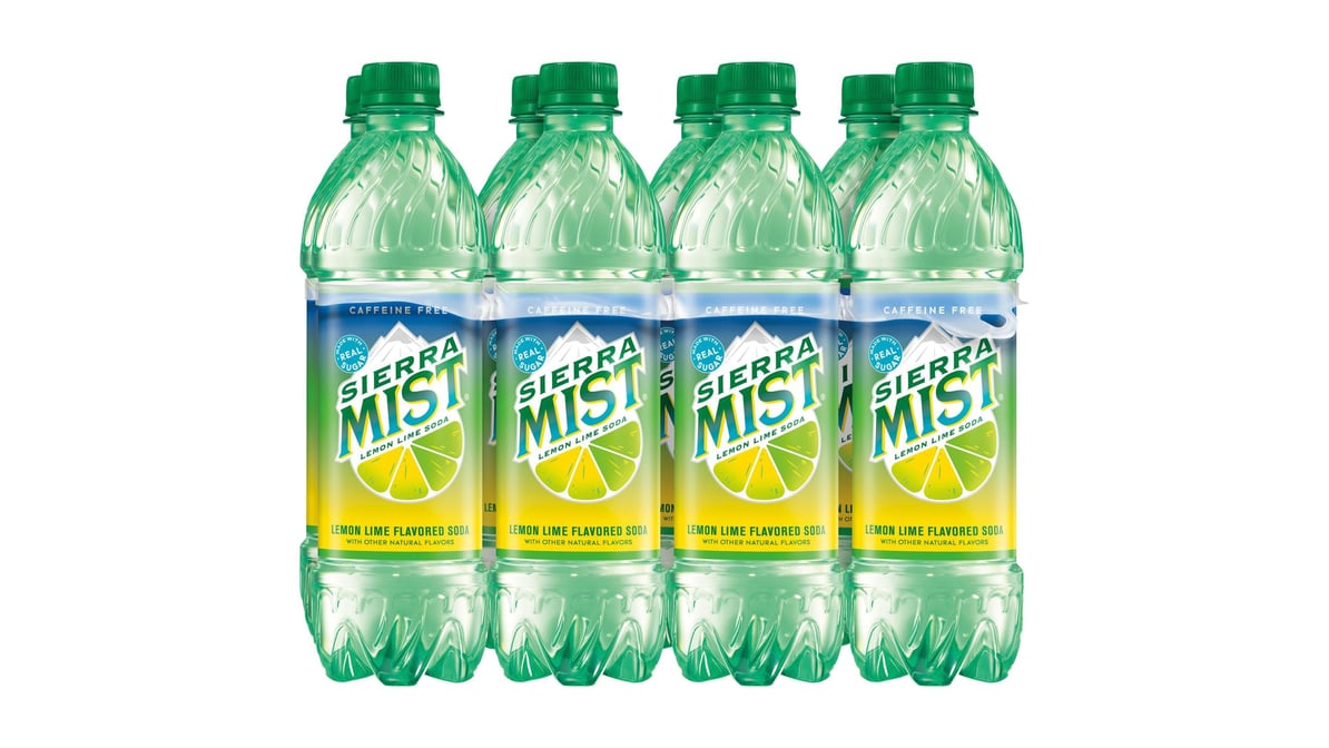 Sierra Mist Caffeine Free Lemon Lime Flavored Soda Bottles (16.9 oz x 8 ct)  | Delivery Near Me - Doordash