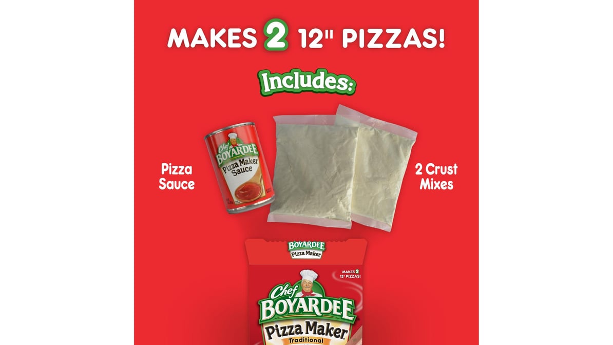 Lot Of 2-CHEF BOYARDEE Traditional PIZZA MAKER KIT-Crust Mix