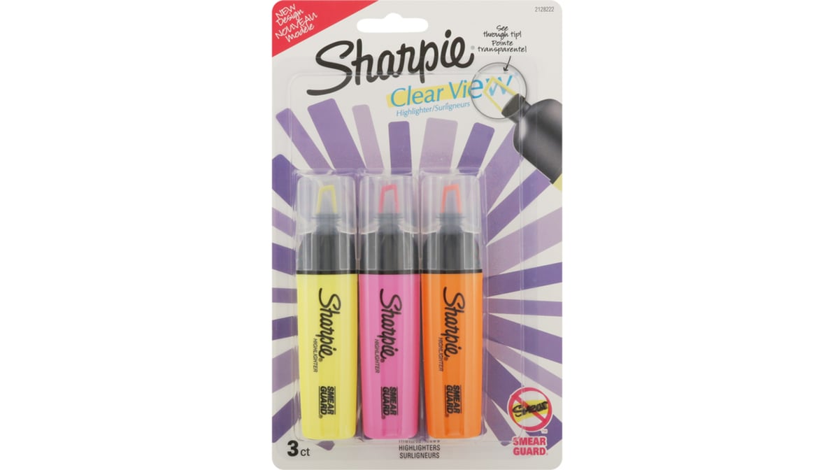 Sharpie Clear View Assorted Highlighter (3 ct) Delivery - DoorDash