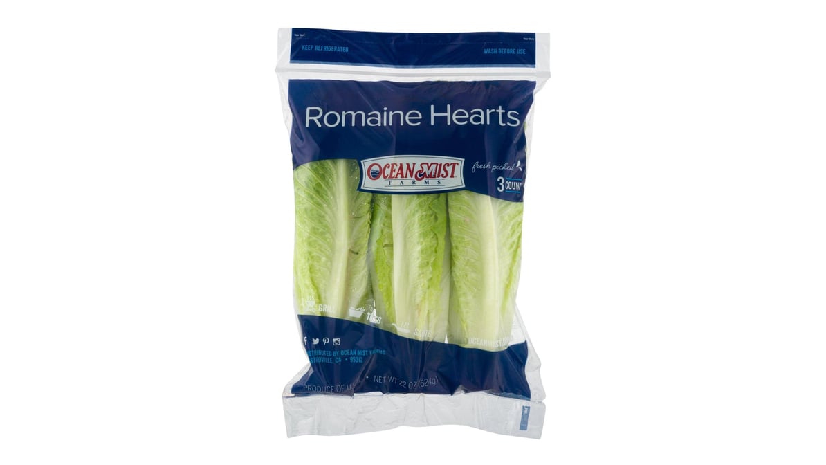 Ocean Mist Farms Organic Romaine Lettuce (3 ct) | Delivery Near Me ...