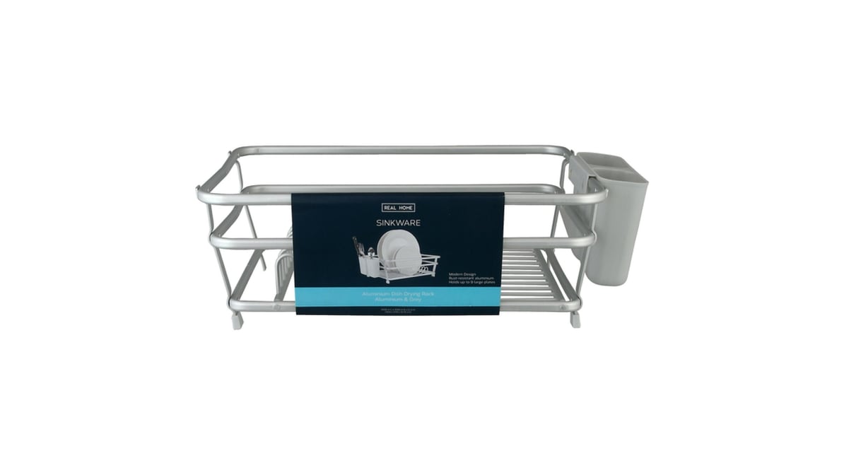 Real Home Innovations Dish Drying Rack Aluminum and Grey Delivery