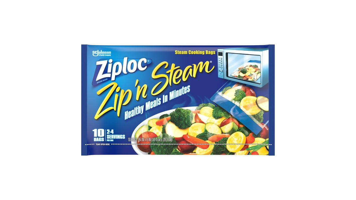 Ziploc Zip'n Steam Cooking Bags, Steam, Large, Shop
