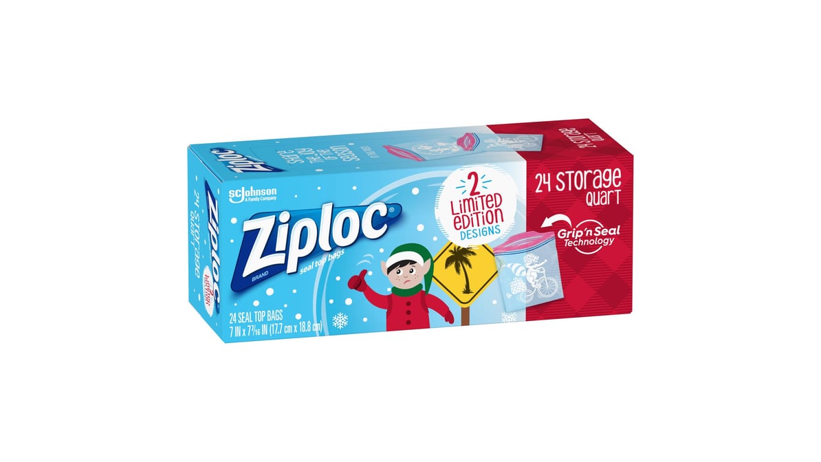 Ziploc Storage Bags Quart, 24 Count