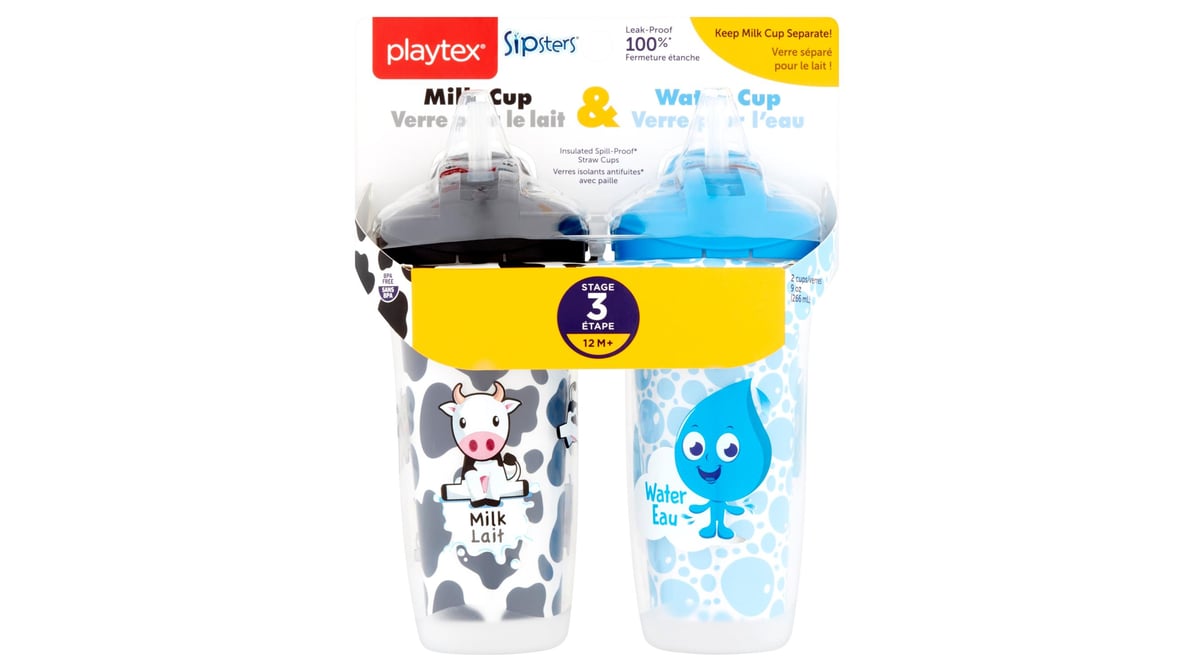 Playtex Sipsters Insulated Spill-Proof Straw Cups Stage 3 - 2 CT