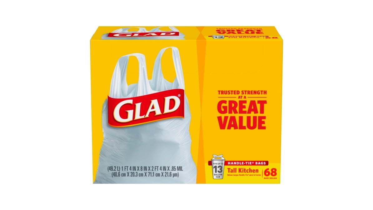 Glad Tall Kitchen Quick Tie Bags 13 Gallon (80 ct) Delivery - DoorDash