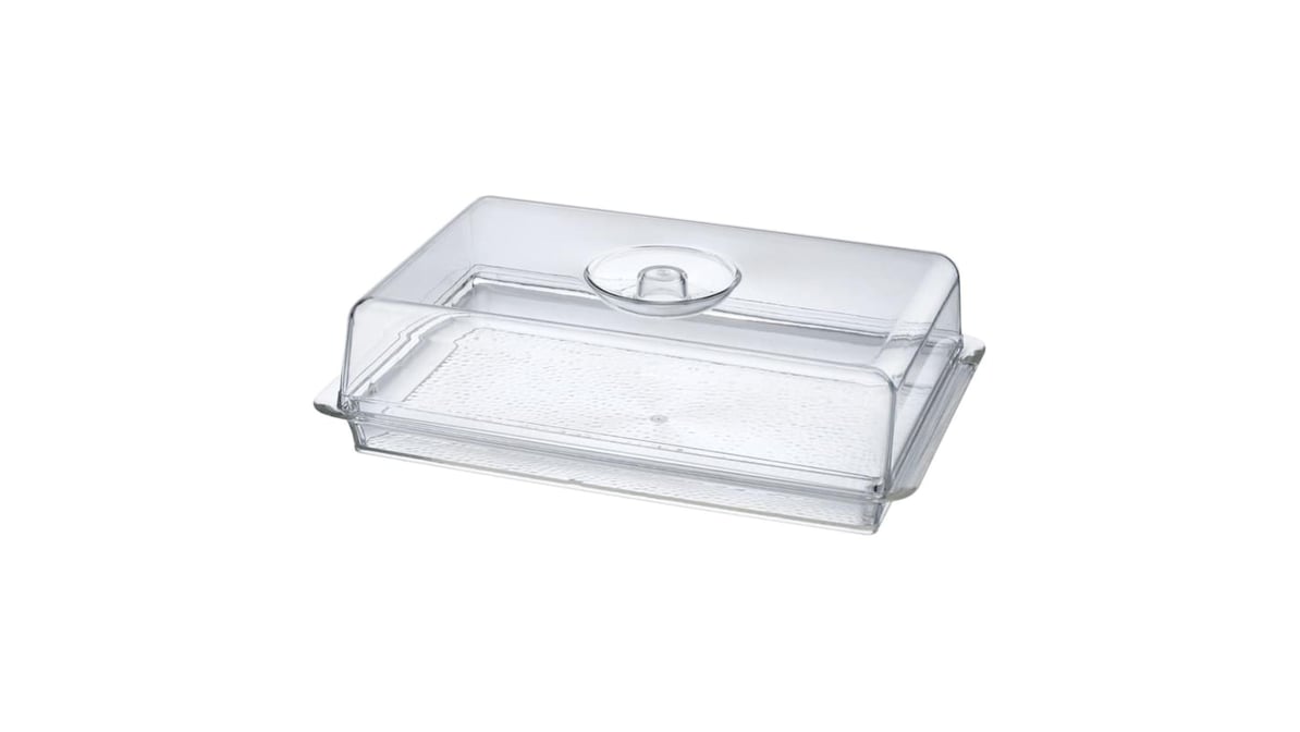 at Home Lillian Table Settings Clear Rectangle Acrylic Tray with Dome Lid