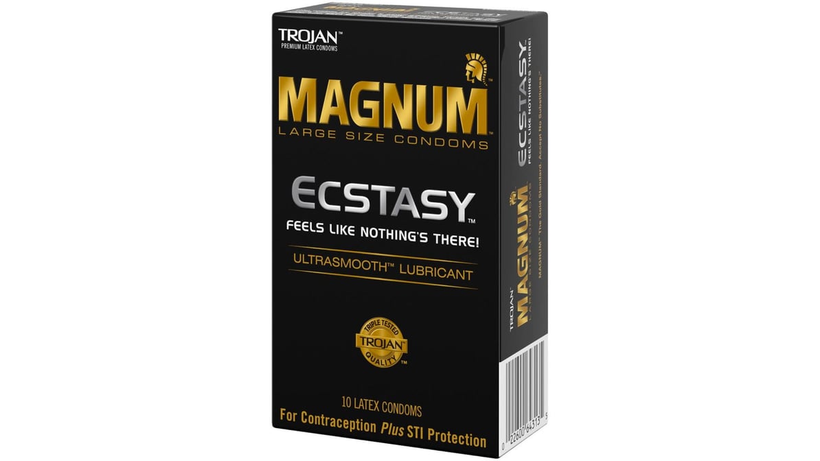 Trojan Magnum Ecstasy Large Size Condoms (10 ct) | Delivery Near Me -  Doordash