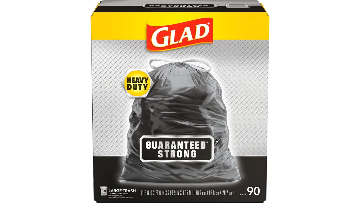 Glad Drawstring Black Trash Bags 