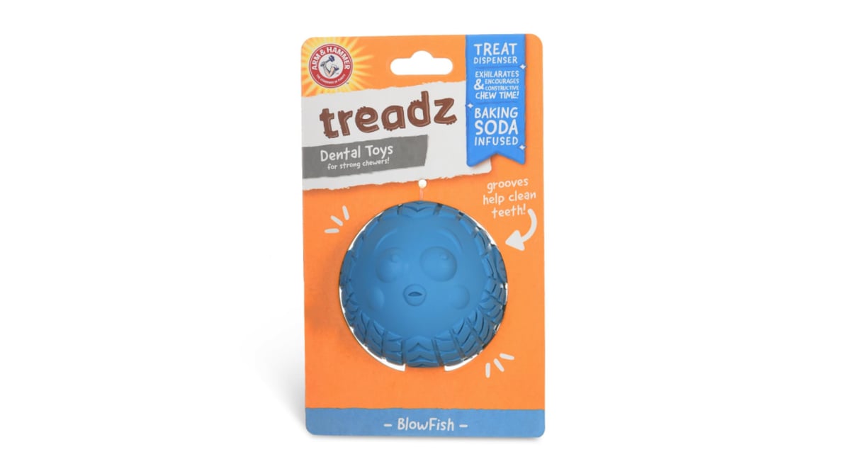 ARM & HAMMER PRODUCTS Super Treadz Blowfish Dental Dog Toy 