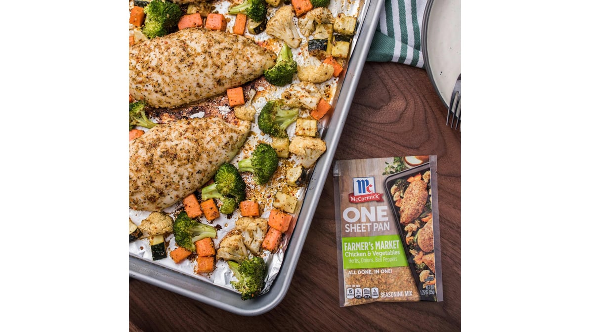 Mccormick One Sheet Pan Seasoning Mix, Farmer's Market Chicken & Vegetables - 1.25 oz