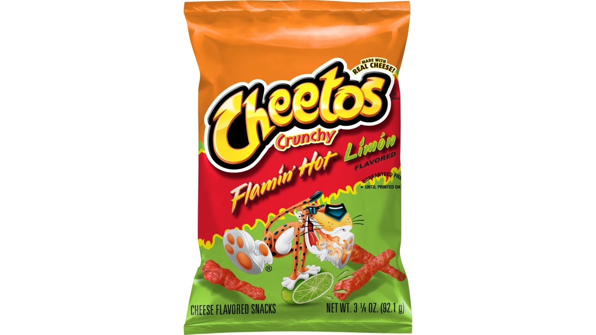 Cheetos Crunchy Cheese Flavored Snacks Flamin' Hot Limon