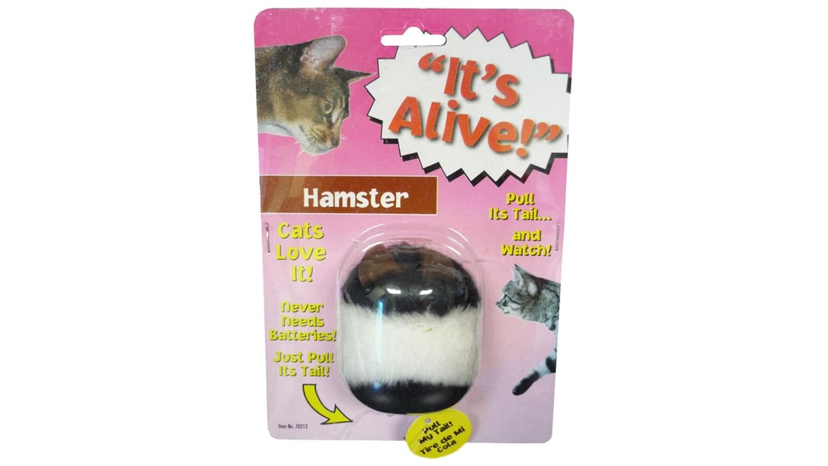 Hamster orders cat toy