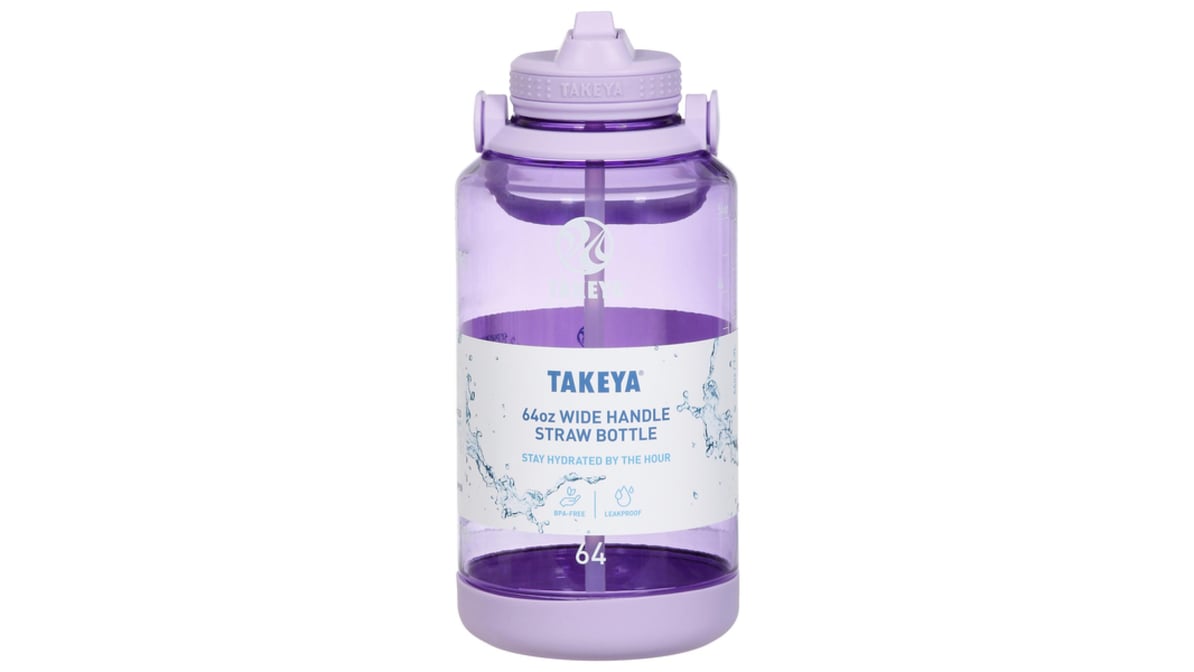 Takeya 64oz Tritan Motivational Water Bottle with Straw Lid - Purple