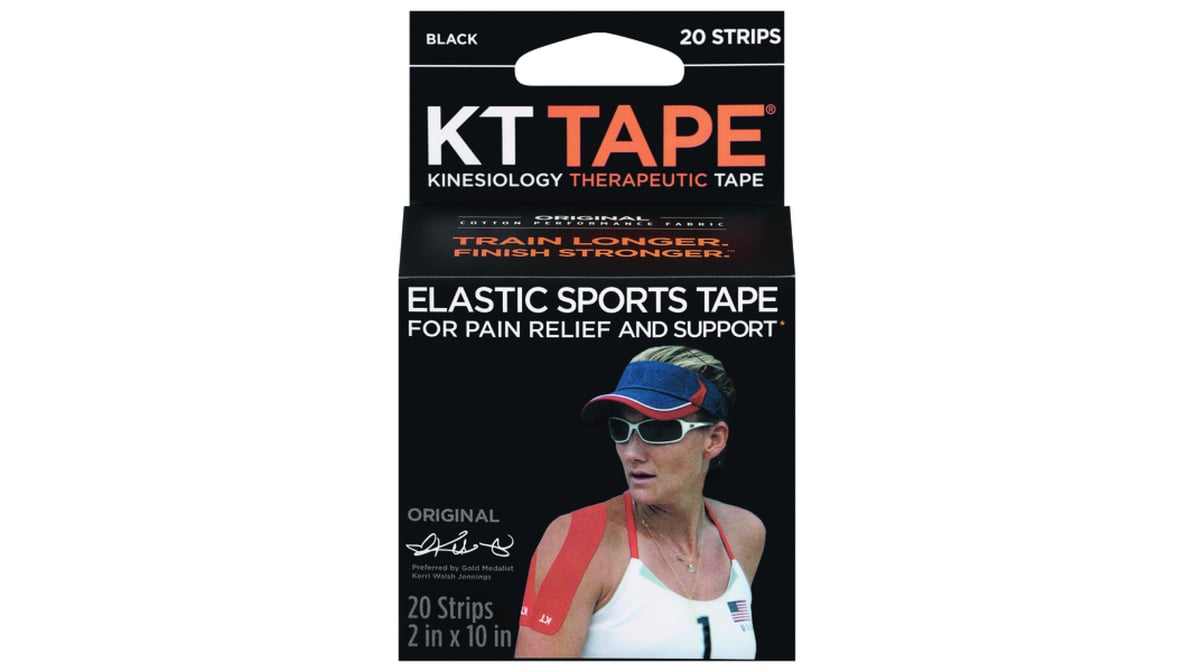 KT Tape® Original Cotton Precut Elastic Kinesiology Therapeutic Sports Tape,  Black