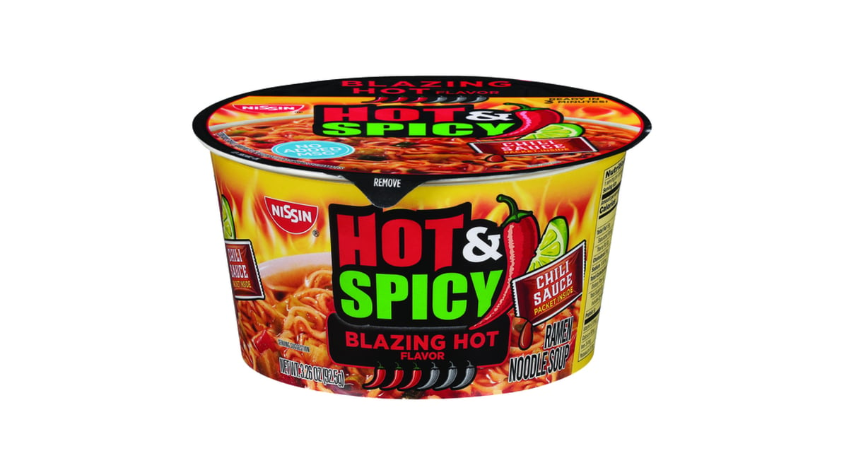 Nissin Hot & Spicy Blazing Hot Flavor Ramen Noodle Soup, 3.26 oz