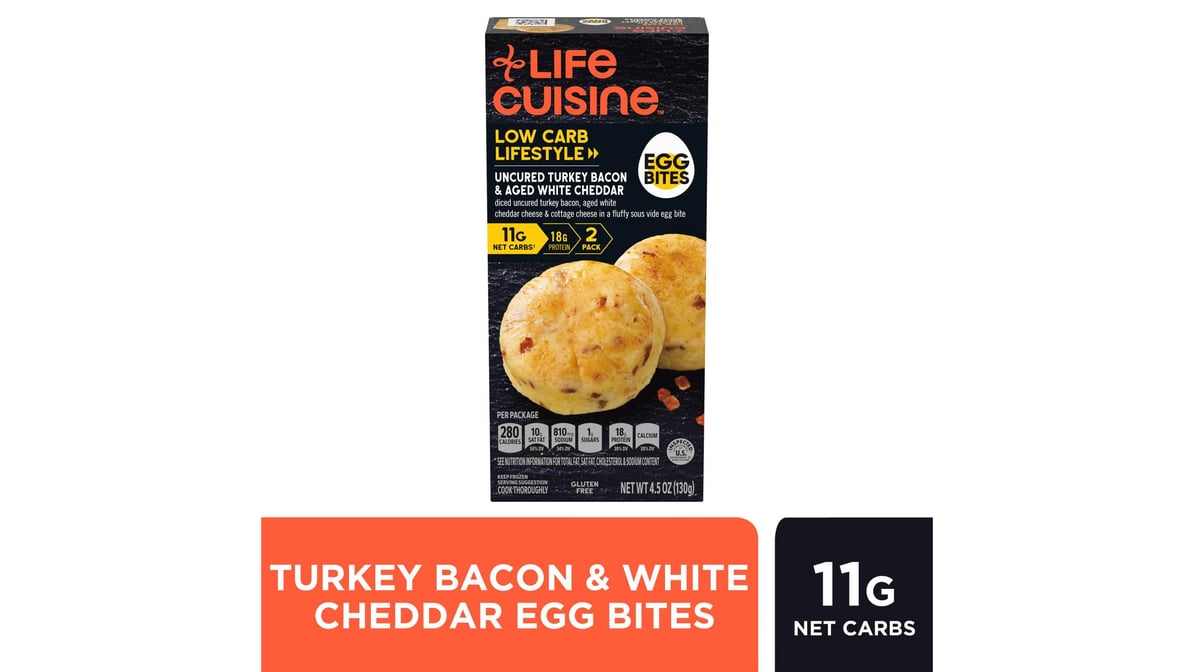 LIFE CUISINE™ Uncured Turkey Bacon & Aged White Cheddar Egg Bites