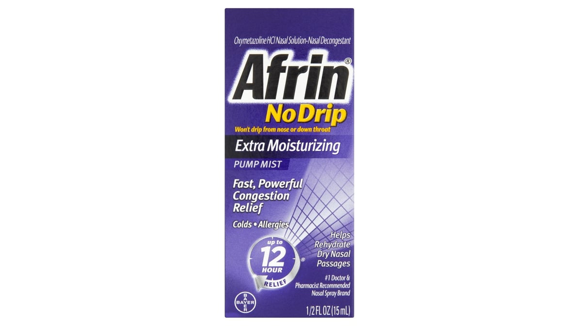 Afrin Nasal Decongestant, Extra Moisturizing, Pump Mist - 0.5 fl oz