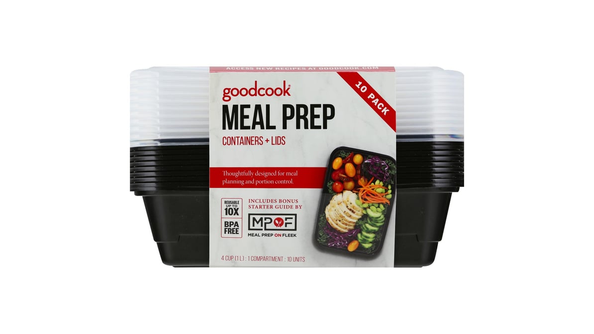 Value Pack 10 Count - GoodCook Meal Prep Rectangle Containers +