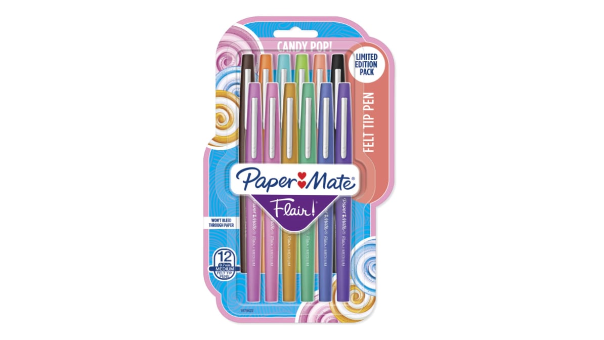 Candy Pop Medium Paper Mate Flair Pens 12ct Pack