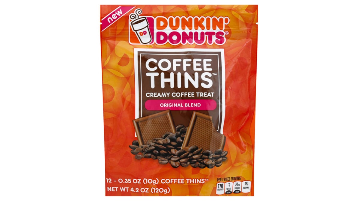 Dunkin Donuts Coffee Thins Creamy Coffee Treat Original Blend (12 ct) |  Delivery Near Me - Doordash