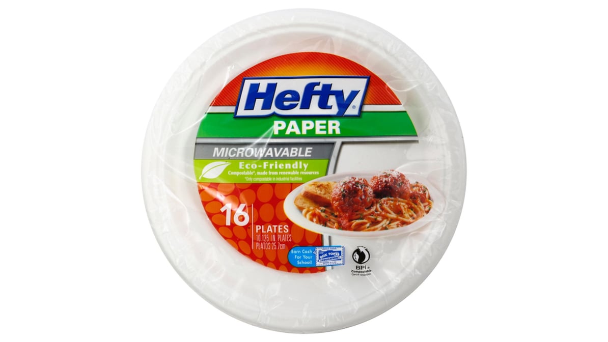 Hefty 10.125'' Everyday Round Microwaveable Paper Plates (16 ct) Delivery -  DoorDash