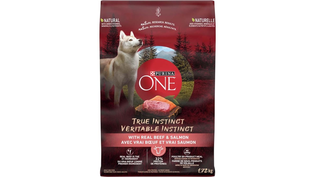 Purina One True Instinct Beef Salmon Dry Dog Food 1.72 kg PC