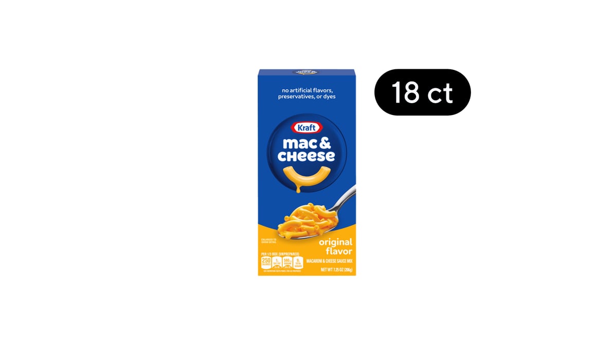 Kraft Original Macaroni & Cheese Dinner, 18 pk./7.25 oz.