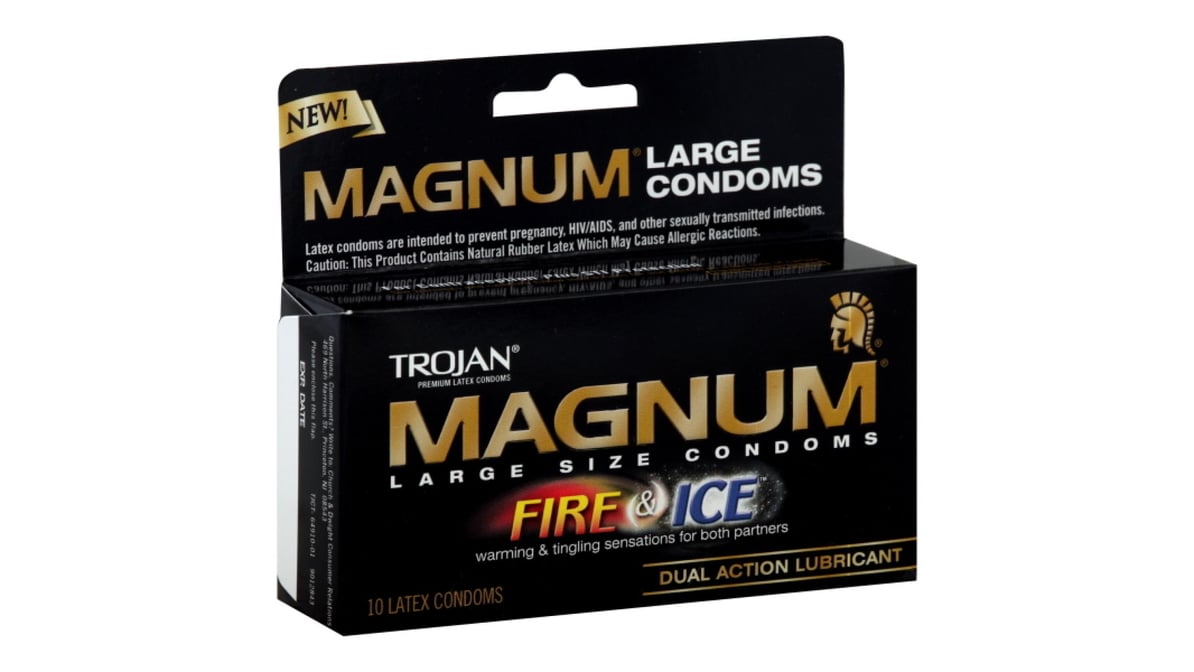 Trojan Magnum Latex Condoms Fire & Ice Large (10 ct) | Delivery Near Me -  Doordash