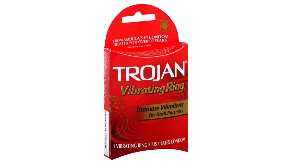 Trojan Vibrating Ring Sex Toy with Latex Condom | Delivery Near Me -  Doordash