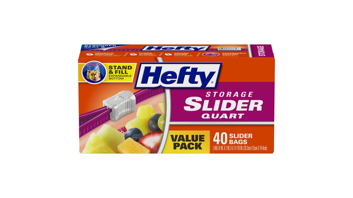 Hefty Quart Food Storage Slider Bag - 40ct : Target
