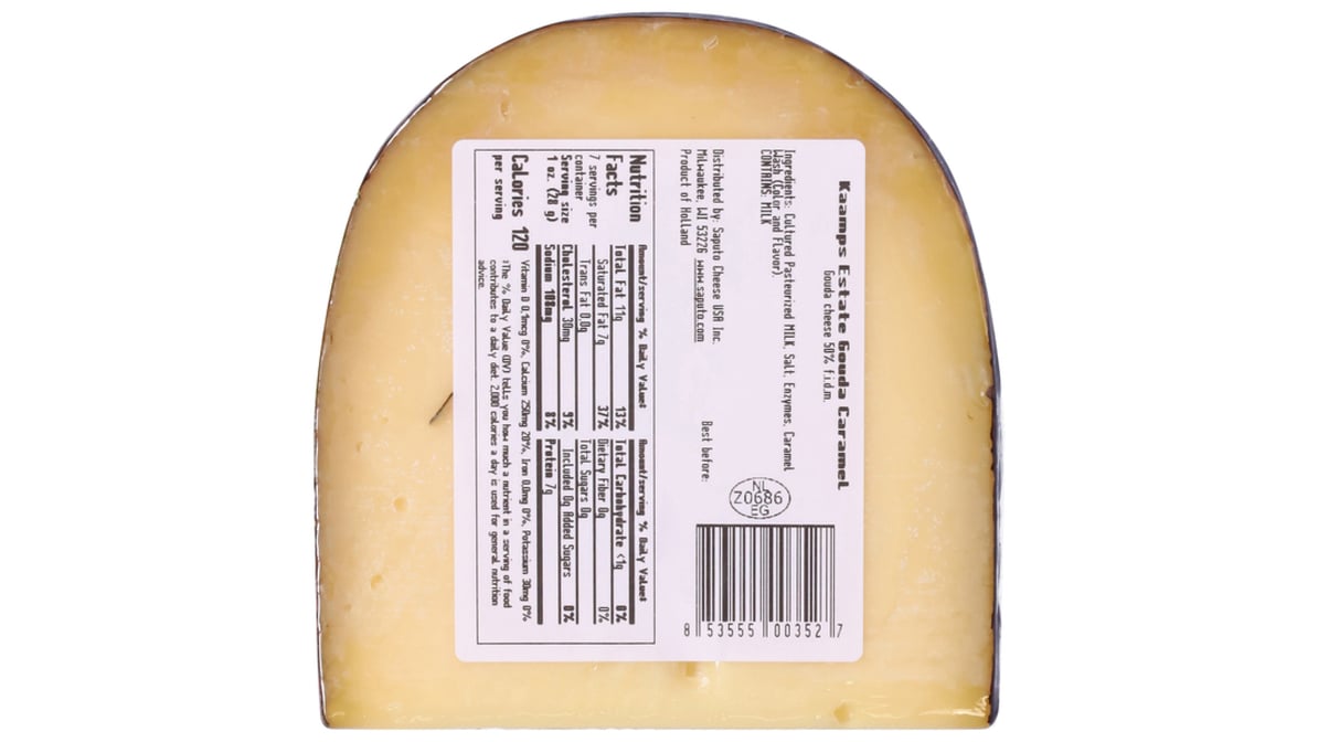 Kaamps Estate Farmstead Caramel-Washed Gouda Cheese (7 oz) | Delivery ...